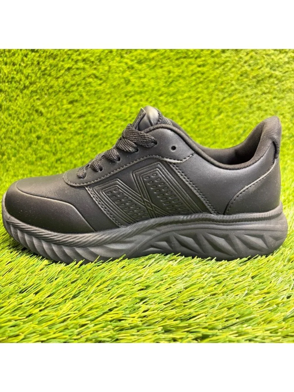 Genuine Grip 150 SR Womens Size 7.5 Triple Black Composite Toe Safety Work Shoes